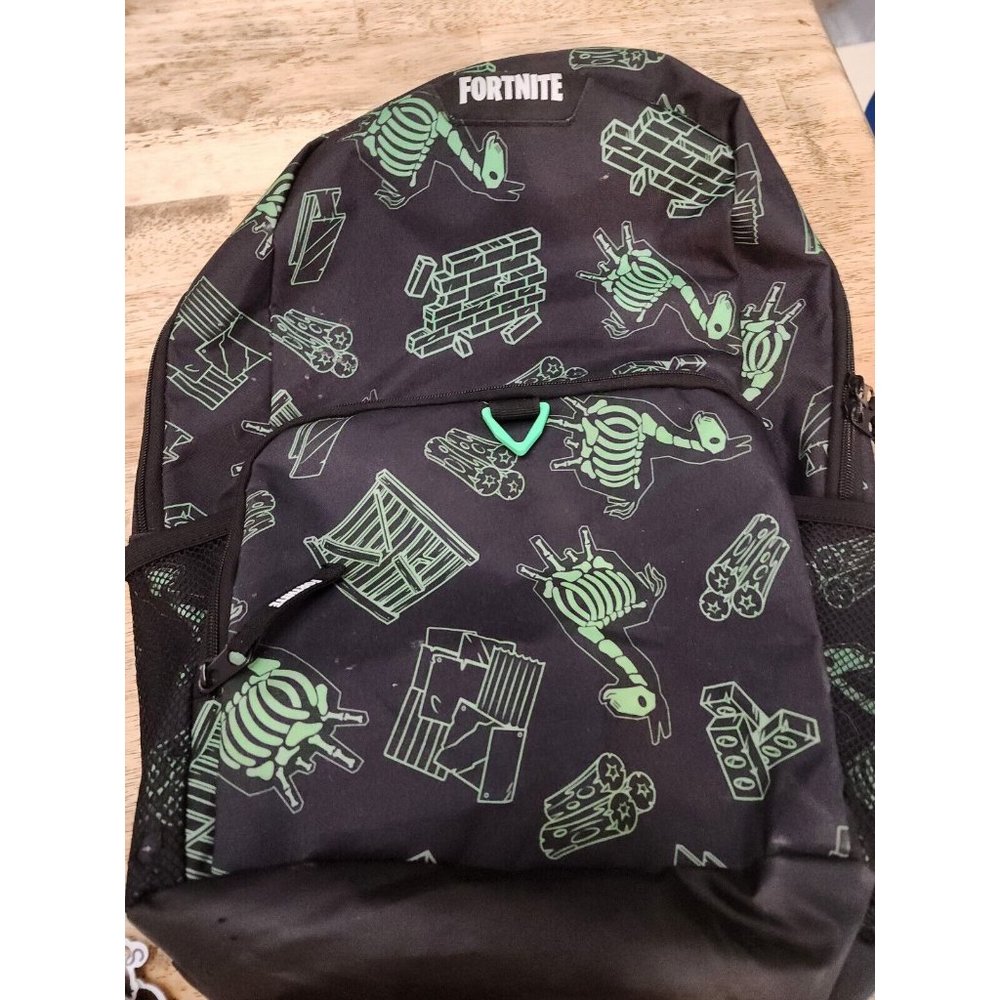 Fortnite Amplify X-ray Llama Loot Black Green School Blackpack W/ Laptop Pocket